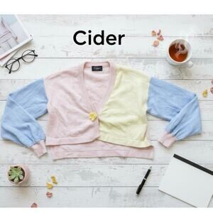 Cider Colorblock Cropped Cardigan Sz. XL